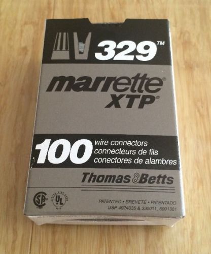 New (100) thomas &amp; betts 329 marrette xtp gray wire connectors nut awg for sale