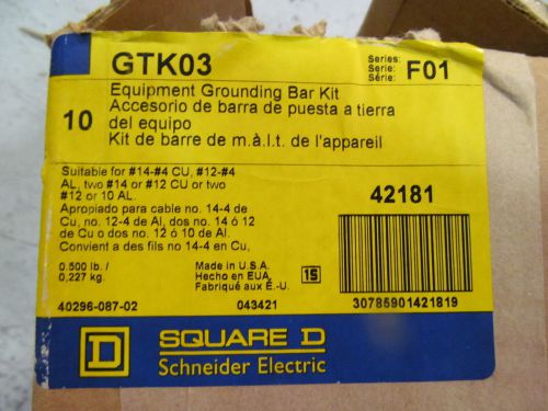 Square D GTK03 Equipment Grounding Bar Kit 6 PCS
