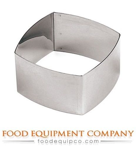 Paderno 47426-01 Pastry Rings rounded-edge square 3-1/8&#034; x 1.75&#034; stainless...