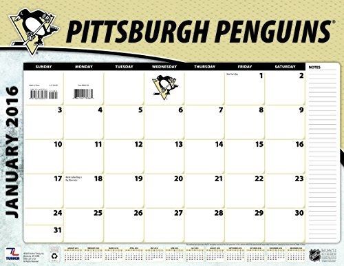 Turner Pittsburgh Penguins 2016 Desk Calendar, January-December 2016, 22 x 17&#034;