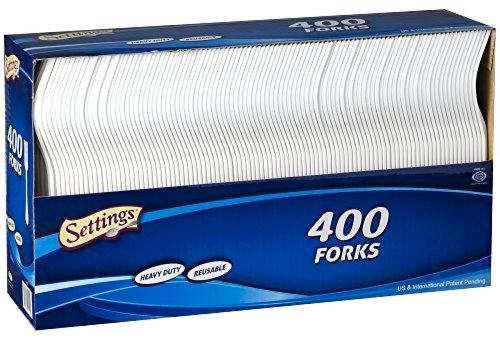 Settings Forks 400 Count Disposable Plastic White