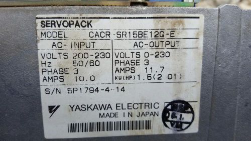 YASKAWA ELECTRIC CACR-SR15BE12G-E SERVOPACK