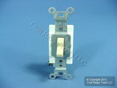 Leviton Ivory COMMERCIAL Toggle Wall Light Switch Single Pole 15A Bulk CSB1-15I