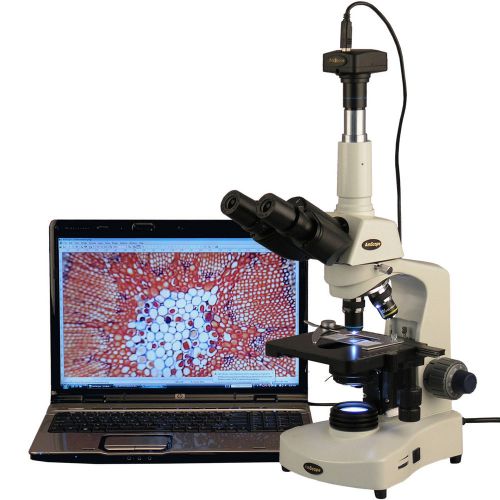 40X-2000X Siedentopf Trinocular Compound Microscope + 5MP Digital Camera