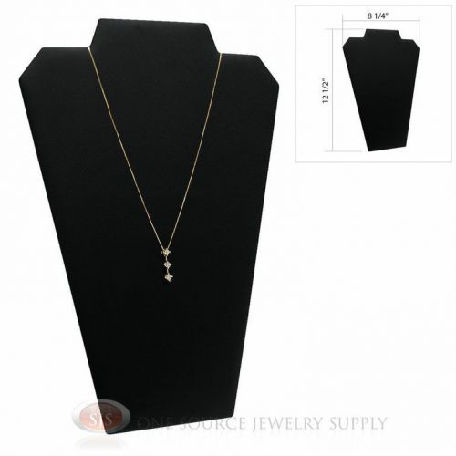 12 1/2&#034; Black Leather Padded Pendant Jewelry Necklace Display Easel Presentation