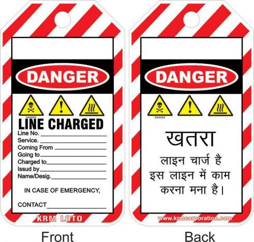 KRM LOCKOUT TAGOUT LINE CHARGED TAGS (SET OF 10 PCS)