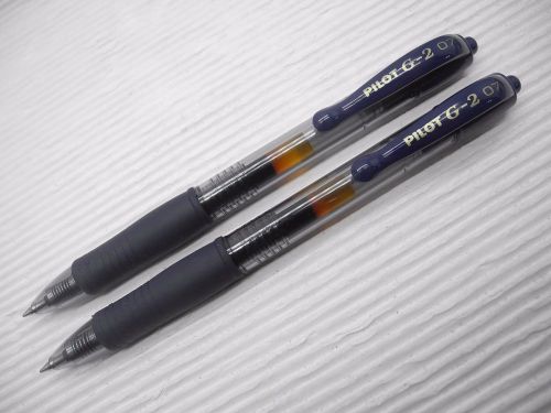 2pcs Pilot retractable G-2 0.7mm fine Roller Ball pen/gel ink BlueBlack (Japan)