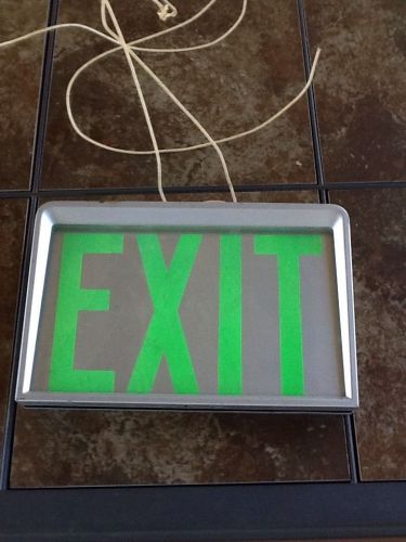 Vintage Silver Green EXIT Sign 2 Sided