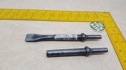 Lot of 2 3/4&#034; Blade Air Hammer Chisel, Air Hammer Bits, 1 Modified To be A Punch