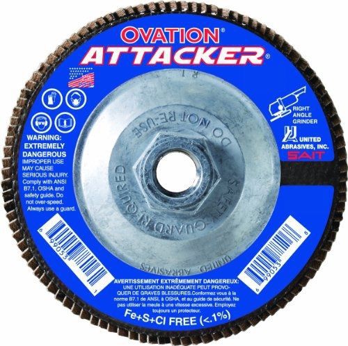 United Abrasives, Inc. SAIT 76316 Ovation Attacker Flap Disc, 4-1/2 x 5/8-11 Z