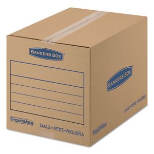 SmoothMove Basic Small Moving Boxes, 16l x 12w x 12h, Kraft/Blue, 25/BD