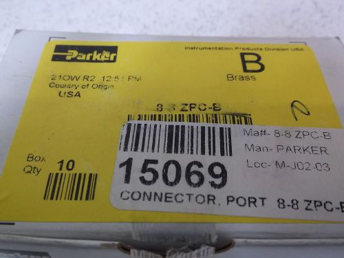 LOT OF 10 PARKER 8-8 ZPC-B CPI FITTING CONNECTOR *NEW IN A BOX*