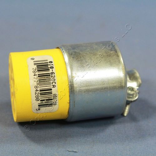 Leviton yellow straight blade connector plug nema 6-20r 6-20 20a 250v bulk 620-c for sale
