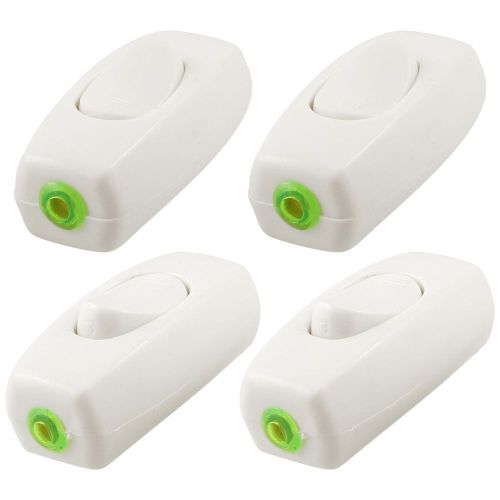 4 pcs ac 250v white plastic in-line cord light switch w8 for sale