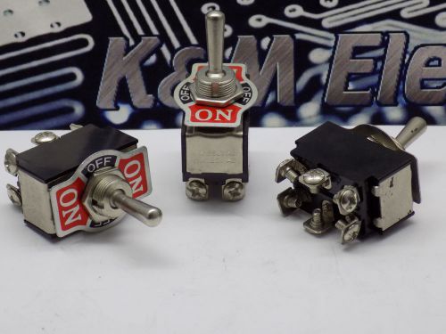 1x On/Off/On 15A 125VAC,10A 250VAC 3 Position Toggle Switch 6 Screw Terminals