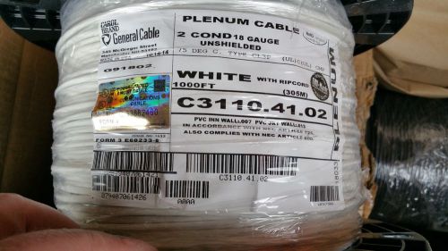 General Cable/Carol C3110 18/2C Unshield Solid Media/Security Wire USA CMP /50ft