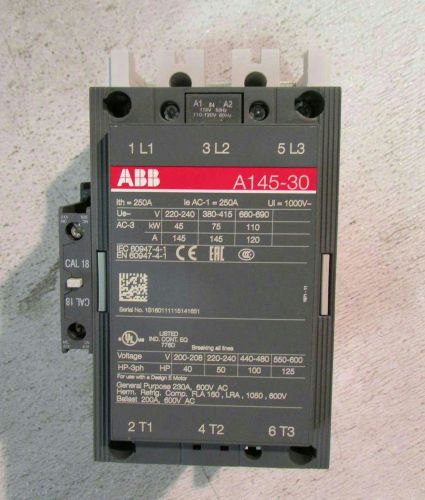 ABB 1SFL471001R8411 Contactor A145-30-11 110V 50Hz / 110-120V 60Hz
