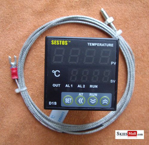 Dual digital pid temperature control thermostat thermometer 2 relay w/ k sensor for sale