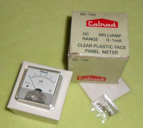VINTAGE PRECISION ELECTRICAL PANEL METER CALRAD 60-158 DC MILLIAMP 0-1MA CLEAR