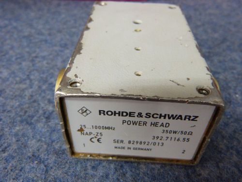 Rohde &amp; Schwarz NAP-Z5 Power Head: 25-1000 MHz, 350W / 50 ohm