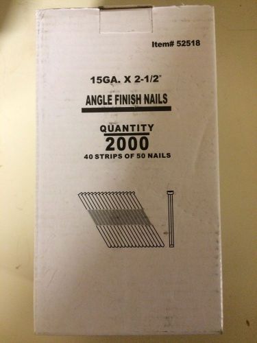 Finish Nails 15 Gauge 2-1/2&#034; 12000ct  34 degree 6 boxes