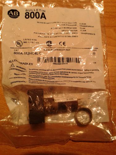 Allen-Bradley-Cat: 800A-M2HC4LC-Momentary Contact Push Button-Clear-New