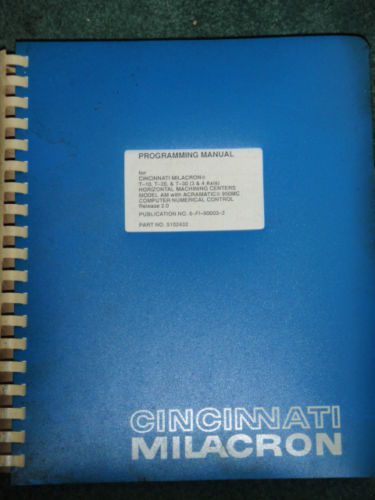 Cincinnati T-10 20 &amp; 30 HMC Acramatic 950MC Manual