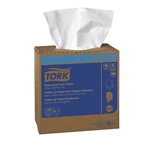 Tork 450175 heavy duty single-ply pop-up paper wipers, white for sale