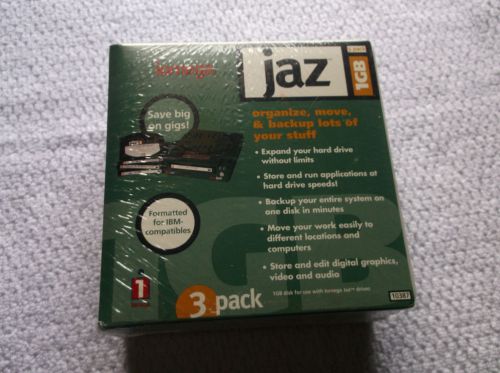 NEW!! IOMEGA JAZ PACK OF 3 1GB FORMATTED IBM DISKS - New In Box!!