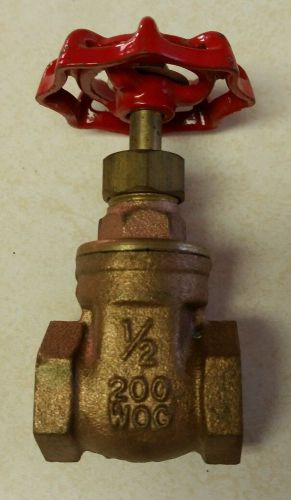 New 1/2&#034; threaded brass gate valve