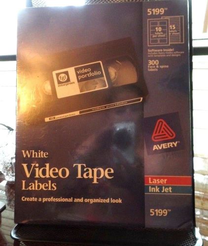 300 Face / 300 Spine Avery White Video Tape Laser Inkjet Printer Labels 5199