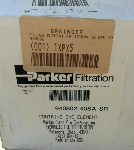 Parker filtration hydraulic fluid filter 940802 grainger 1XPX5
