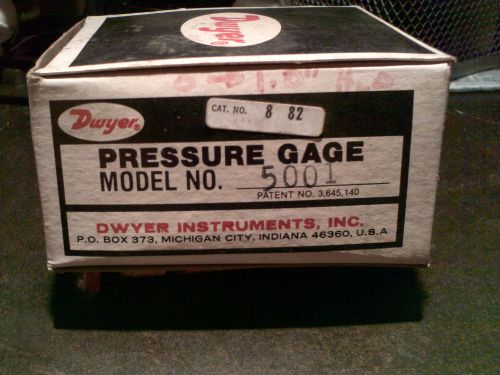 Dwyer Pressure Gauge, Model 5001, NEW in box