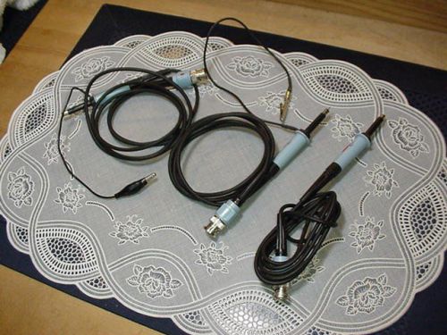 Three Oscilloscope Probes X1, X10, Two with Alligator Clips No Part Numbers