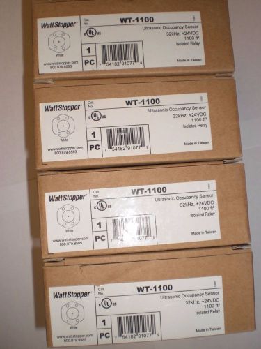 Lot of 4 wattstopper wt-1100 ultrasonic ceiling occupancy sensor 2012 production for sale