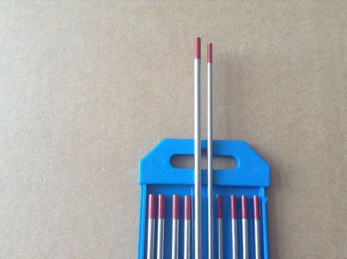 10 PCS of 3/32&#034; &amp; 1/8&#034; * 7&#034;,RED WT20, 2% Thoriated Tungsten TIG Electrodes