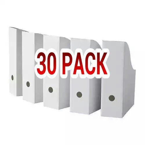 30 PACK File Holder Organizer Box Storage Rack Set Shelf Office Magazine Store