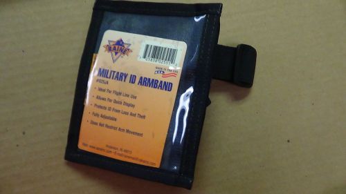 Black Military ID Badge Armband Holder with Two Straps (P/N 025JA)