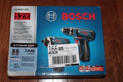 Bosch clpk22-120 2-tool combo kit impact driver &amp; 3/8 in. drill/driver for sale