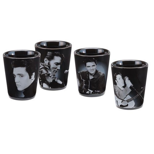 Elvis Presley 4 pc Set Ceramic Shot Glasses