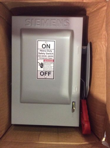 Siemens Heavy Duty Safety Switch 30 Amp 600 Volt 2 Pole Non Fusible HNF261