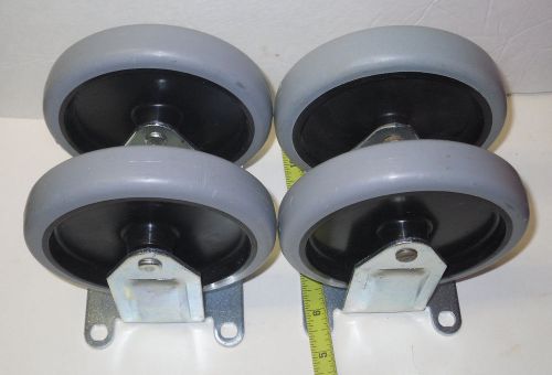 4 rubbermaid , fautless, brand new  5&#034; rigid casters, fg4501l10000 500# capacity for sale