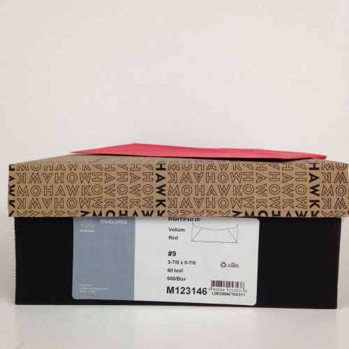 Mohawk Britehue Vellum Holiday Red #9 Envelopes 60# Text 3 7/8 X 8 7/8  500 Each