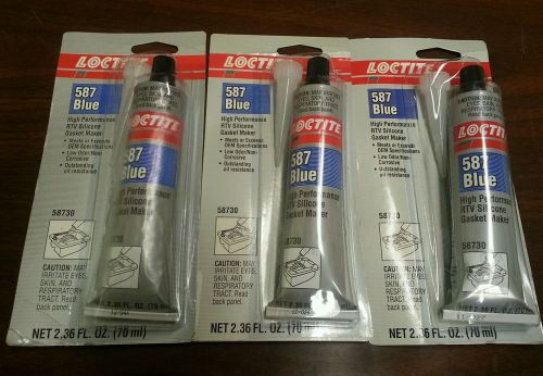 LOT OF 3 LOCTITE 587 BLUE SILICONE GASKET MAKER 58730 2.36oz