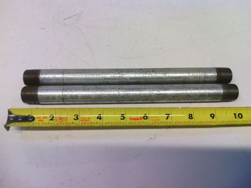 1/2&#034; npt x 10&#034; galvanized pipe nipple, lot of 2 for sale