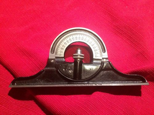 L.S. STARRETT PROTRACTOR HEAD WITH LEVEL NO. 490 , VINTAGE - MADE IN USA