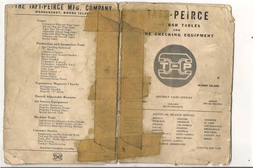 Vintage Booklet Taft-Peirce Sine Bar Tables and Equipment