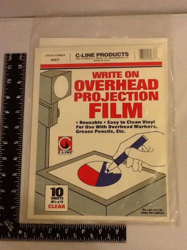 C-Line Write On Overhead Projection Film, 10 Sheets, Reusable, Easy To Clean