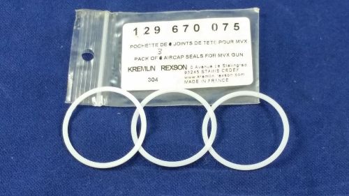 NOS OEM Kremlin Rexson, Pack of 3 Aircap Seals for MVX Gun 129.670.075 Expedited