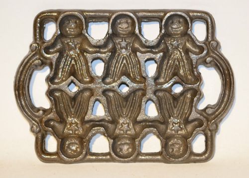 Vintage Cast Iron Gingerbread Man Cookie Chocolate Candy Mold